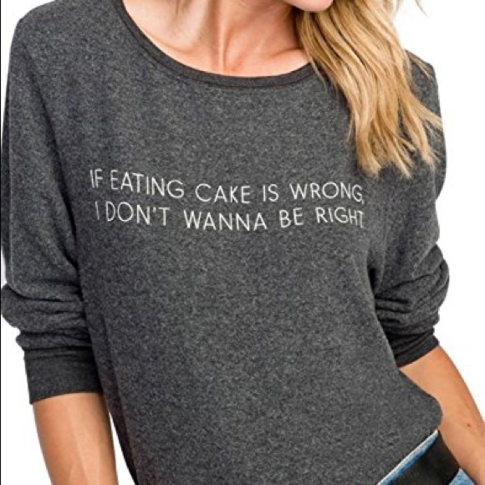 NWT Wildfox “If Eating Cake...” Sweatshirt